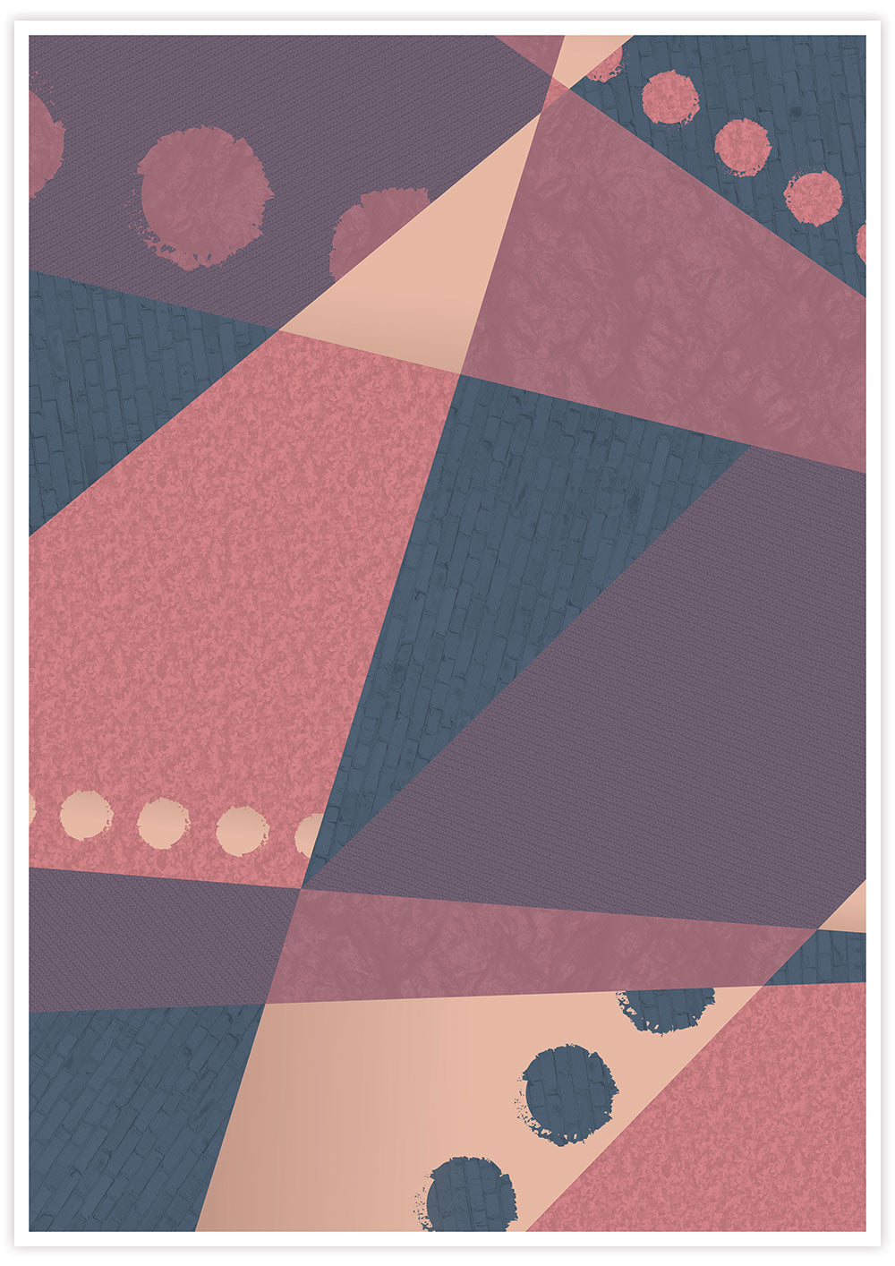 Warm but Cold Geometric Dots Art Print in no frame