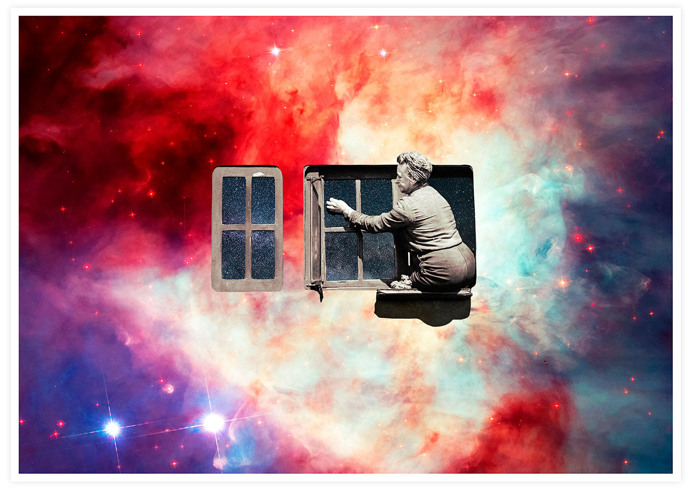 Window in the Sky Collage Art Print
